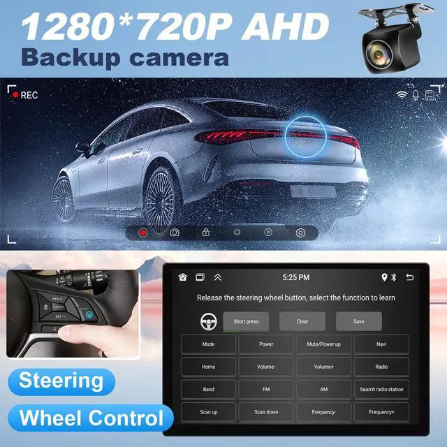 Alt view image 4 of 4 - 13.1'' 2K Car Radio for Honda Civic 2006-2011 with Wireless Carplay Android Auto, 8 Core 4+64G Radio for Honda Civic GPS Navigation AHD Backup Camera FM RDS Radio Receiver EQ SWC