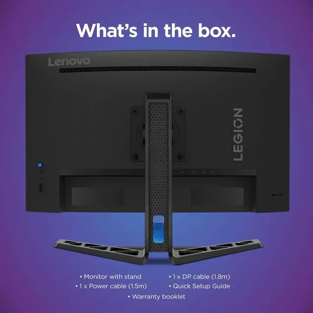 Alt view image 3 of 4 - Legion R27fc-30 Gaming Monitor, 27" FHD Curved, 280Hz, 0.5ms MPRT, AMD FreeSync, VESA Adaptive Sync, Lift/Tilt/Pivot/Swivel Stand, HDMI 2.1 and DisplayPort 1.4, 350 nits, Raven Black