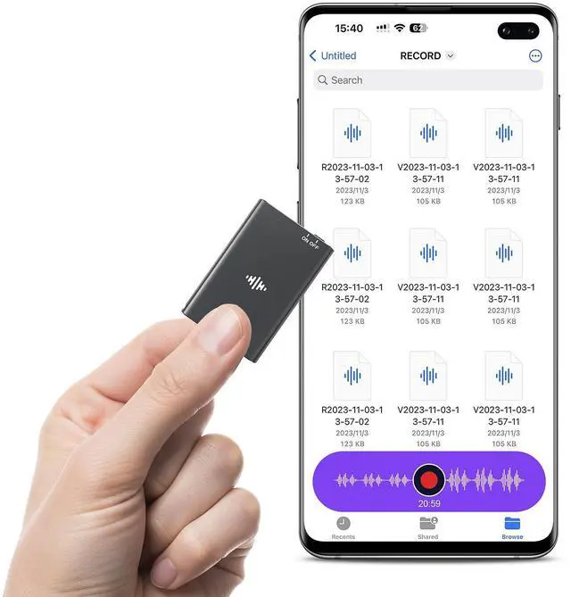 Main image of 136GB Magnetic Voice Recorder - Voice Activated Recorder AI-Intelligent Noise Reduction, 4800 Hours Recording Device & USB-C Audio Recorder for Lectures, Meetings, Interviews