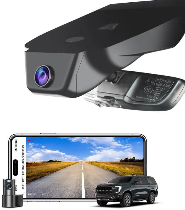 Main image of Front 4K & Rear 1080P Dash Cam Custom fit for GMC Yukon, Yukon XL 2023-2026(Model A), SLE SLT AT4 Denali Denali Ultimate, Integrated OEM Look, UHD 2160P Video, GPS, 128GB Card