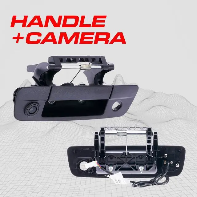 Alt view image 2 of 4 - Black Tailgate Handle with Backup Camera Replacement for Dodge Ram (2009-2018) | IP68 Waterproof | Parking Grid Lines Available | Easy to Install
