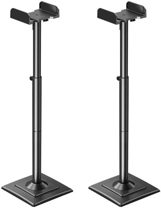 Main image of Universal Speakers Stands Pair 34" to 43.3" Height Adjustable Holds Bookshelf Speakers Satellite Speakers Up to 11LBS Cable Concealing 1 Pair Spring-Loaded Plate Extends to 10" MU9138 Black