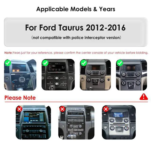 Alt view image 2 of 4 - Android14 10.4 inch HD Touchscreen Car Radio Upgrade for Ford Taurus 2012-2016 Wireless Carplay | Android Auto 2G+64G WiFi GPS Navigation Bluetooth 5.0 FM,SWC,Car Tablet