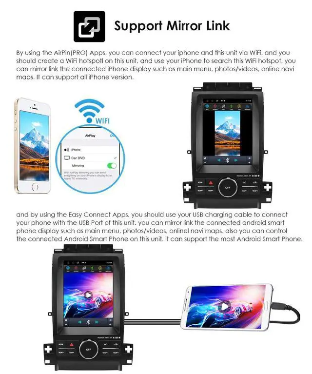 Alt view image 4 of 4 - Android14 10.4 inch HD Touchscreen Car Radio Upgrade for Ford Taurus 2012-2016 Wireless Carplay | Android Auto 2G+64G WiFi GPS Navigation Bluetooth 5.0 FM,SWC,Car Tablet