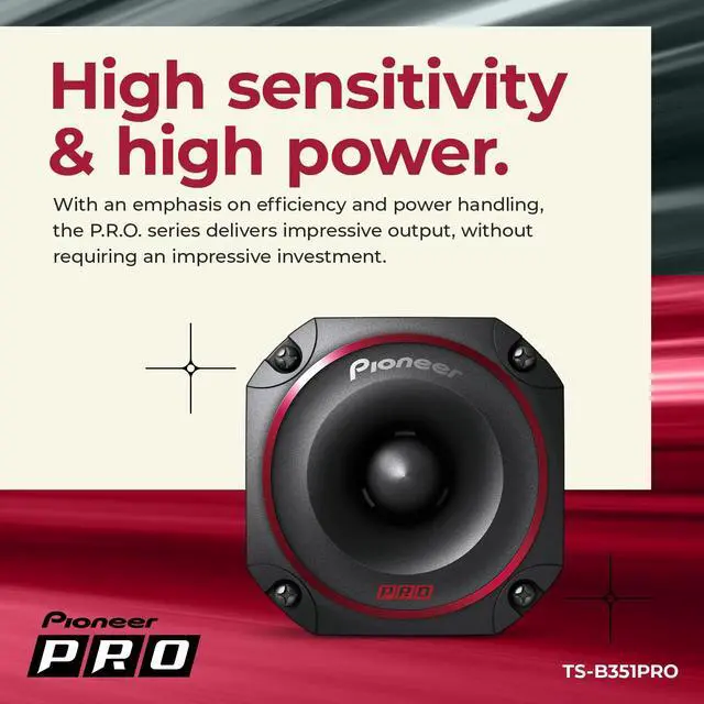 Alt view image 3 of 4 - P.R.O. Series TS-B351PRO 3.5 Tweeters (Pair) 250W Max, Perfect for high-SPL Builds and pro-Level car Audio, Bullet Style Tweeter