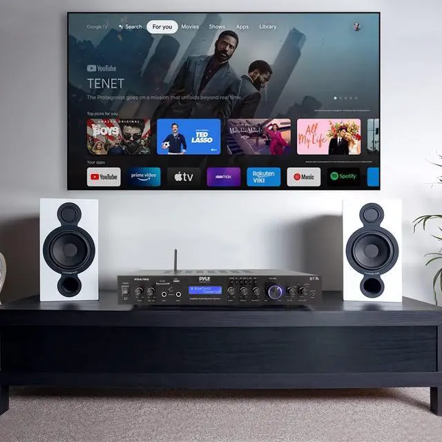 Alt view image 2 of 4 - 5 Channel Rack Mount Bluetooth Amplifier Receiver - Home Theater Amp, Speaker Amplifier, Bluetooth Wireless Streaming, MP3/USB/SD/AUX/FM Radio, 200Watt, w/Digital ID3 LCD Display from - PDA7BU.5
