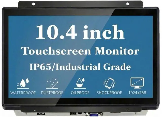 Main image of 10.4 Inch Open Frame Touchscreen, 1024x768,4:3,Waterproof,VESA+Panel Mount, for Kiosk, Automation, POS,Vending, and Digital Signage 7x24h Work