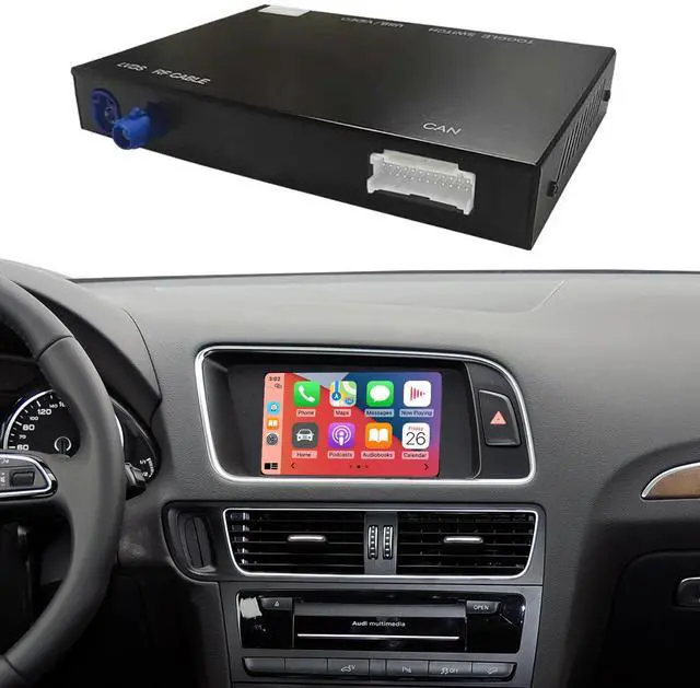 Main image of Wireless CarPlay Android Auto Retrofit Kit for Audi A4 A5 S4 S5 RS4 RS5 Q5 (2008-2015) with 3G MMI System, CarPlay Interface Decoder Box Upgrade, Support MirrorLink, Siri, Navigation