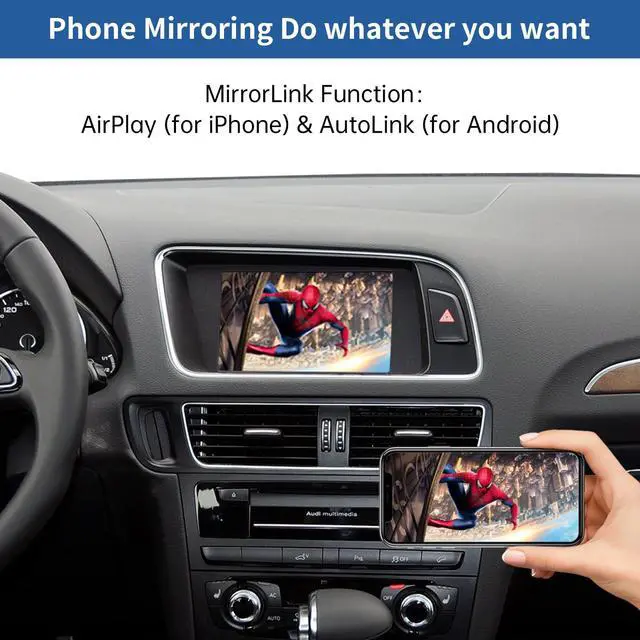 Alt view image 4 of 4 - Wireless CarPlay Android Auto Retrofit Kit for Audi A4 A5 S4 S5 RS4 RS5 Q5 (2008-2015) with 3G MMI System, CarPlay Interface Decoder Box Upgrade, Support MirrorLink, Siri, Navigation