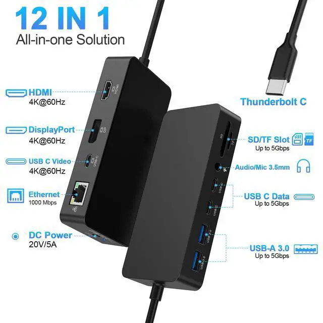 Alt view image 3 of 4 - New Surface Thunderbolt 4 Dock Triple Displays 4K@60Hz HDMI+USB C+DP Compatible Surface Pro 12/11/10/9/8/X/7+/7, Surface Laptop 7/6/5/4/3, Surface Go 4/3/2/1, Surface Laptop Go 3/2/1, Surface Book 3/2