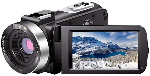 Main image of Video Camera Camcorder Full HD 1080P 30FPS 24.0 MP IR Night Vision Vlogging Camera Recorder 3.0 Inch IPS Screen 16X Zoom Camcorders Remote Control with 2 Batteries
