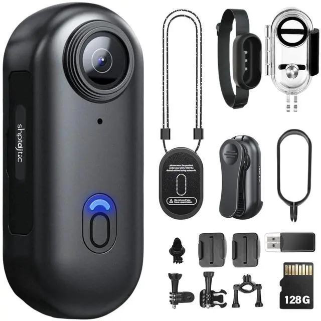 Main image of 128G 4K Body Camera, Thumb Size Cam,Wearable Camera with 360°Rotatable Clip & Magnetic Clip,120 Minutes for Recording,Take for Lecture, Traveling,Pet Walking,Outdoors Activities (4K-P-128G)