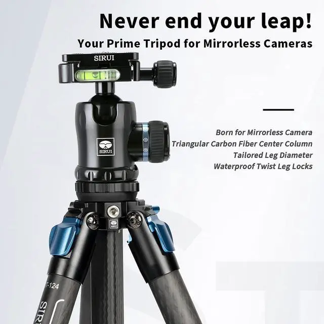 Alt view image 2 of 6 - ST Carbon Fiber Tripod Kits with Triangular Center Column (ST124+K10X)