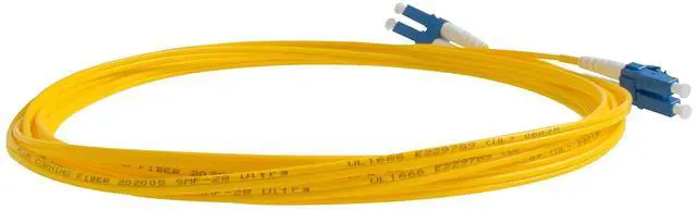 Alt view image 2 of 4 - 1-Pack 500 Feet LC to LC Fiber Patch Cable, Corning SMF-28 Singlemode 9/125um Ultra Optical Fiber, Duplex, Yellow Riser OFNR Cable Jacket