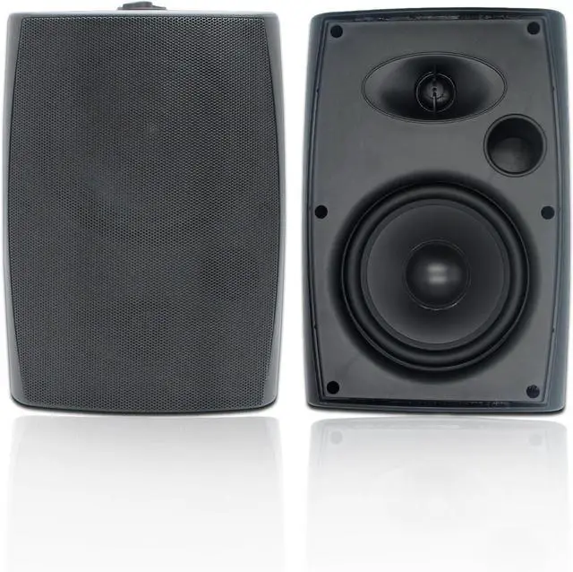 Main image of 6.5 Inch 400W Outdoor Speakers Wired Waterproof Passive with Powerful Bass, Wall Mount Speakers for Patio Garden Poolside Home(Pair,Black)