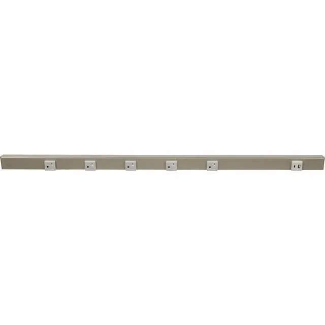 Alt view image 2 of 4 - Slim Angle Power Strip with USB-A/C on Right (Satin Nickel, 36")