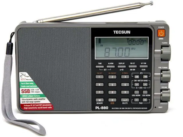 Main image of PL880 Portable Digital PLL Dual Conversion AM/FM, Longwave & Shortwave Radio with SSB (Single Side Band) Reception, Color Silver