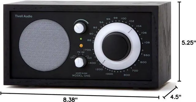 Alt view image 3 of 4 - Model One AM/FM Table Radio in Black/Silver (M1BBS)