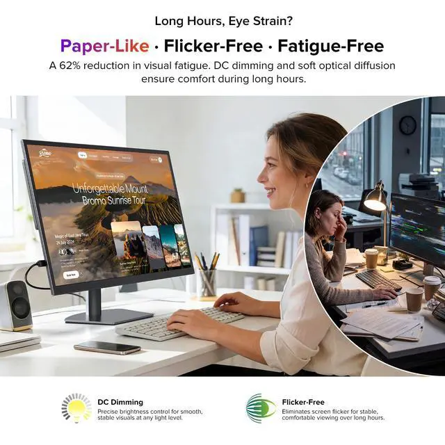 Alt view image 3 of 4 - 18.5" NxtLED Portable Monitor, Premium Eye-Care Matte Display with Lifelike 145% sRGB Color & 120Hz Ultra-Smooth Motion for Work, Gaming & Travel