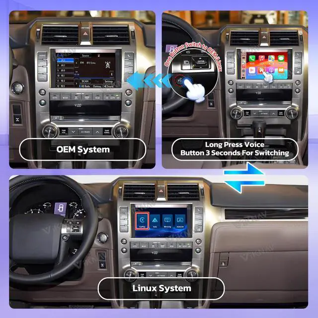 Alt view image 2 of 4 - Linux Interface Box for Lexus GX 2014-2024 Wireless CarPlay Android Auto Fit for Original Car Radio Upgrade GPS Navigation