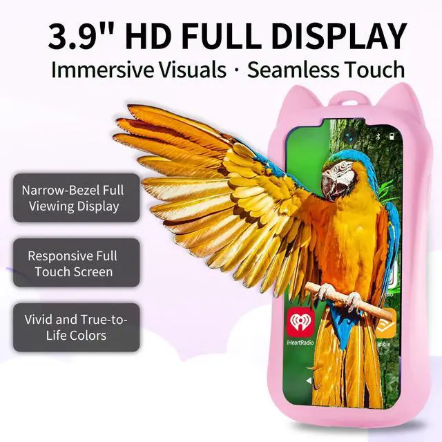 Alt view image 4 of 4 - MP3 Player with Bluetooth WiFi 80GB Portable Digital Music Player Android Device with 3.9 Touch Screen HIFI Lossless Sound FM Radio Support Spotify Audible Amazon Music for Kids and Audio Lovers-Pink