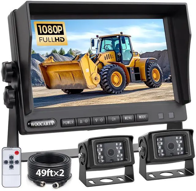 Main image of 7" AHD1080P 2-Wired RV Backup Camera System, IP69K Waterproof IR Night Vision Reversing Cameras, Vibration-Proof 20G for Trailer/Tractors/Truck/Excavator/Caravan/Skid Steer/Heavy Equipment