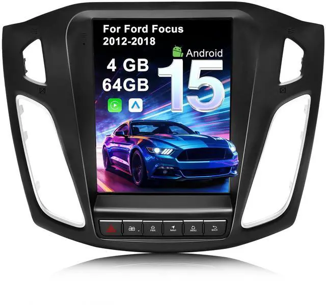 Main image of 4G+64G Car Radio Stereo for Ford Focus 2012-2018: Android 15 9.7" Touchscreen Head Unit Replacement Wireless CarPlay Android Auto, BT 5.4, WiFi 6, FM, RDS, EQ, GPS, SWC, 1080P Backup Camera