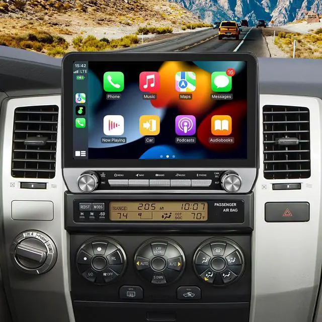 Alt view image 2 of 4 - Car Radio for Toyota 4Runner 2003 2004 2005 2006 2007 2008 2009 Compatible with JBL 10'' Touchscreen Wireless CarPlay Android Auto Stereo Upgraded with Bluetooth GPS DSP WiFi SWC FM Camera 8Core 4+64G