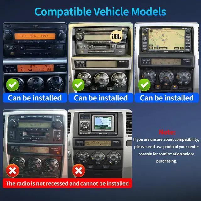 Alt view image 3 of 4 - Car Radio for Toyota 4Runner 2003 2004 2005 2006 2007 2008 2009 Compatible with JBL 10'' Touchscreen Wireless CarPlay Android Auto Stereo Upgraded with Bluetooth GPS DSP WiFi SWC FM Camera 8Core 4+64G