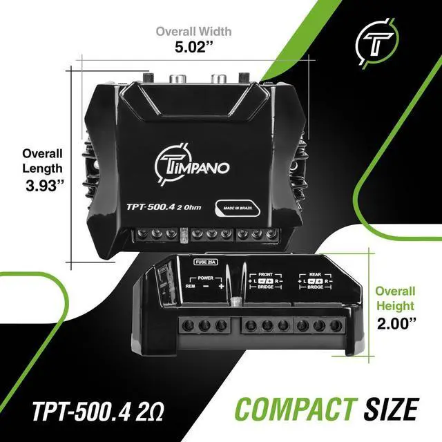 Alt view image 6 of 6 - Audio TPT-500.4 2 Ohm 400 Watt 4 Channel Car Audio Amplifier