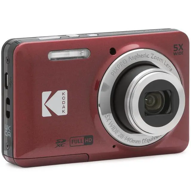 Alt view image 2 of 4 - PIXPRO FZ55 Digital Camera, Red Bundle with Lexar 32GB High-Performance 800x UHS-I SDHC Memory Card + Deco Photo Point and Shoot Field Bag Camera Case