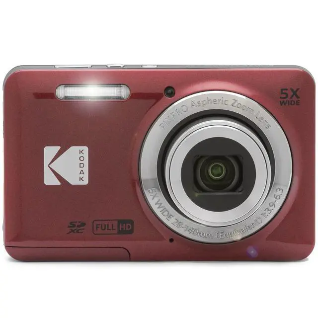 Alt view image 4 of 4 - PIXPRO FZ55 Digital Camera, Red Bundle with Lexar 32GB High-Performance 800x UHS-I SDHC Memory Card + Deco Photo Point and Shoot Field Bag Camera Case