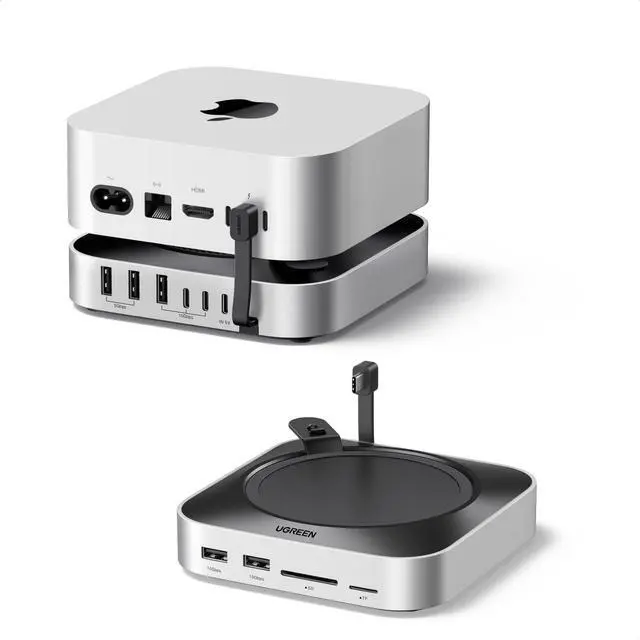 Main image of Mac mini M4 Dock & Stand with NVMe SSD Enclosure, 3 USB A 10Gbps, USB C Data Port, SD Card Reader for Mac mini M4/ M4 Pro