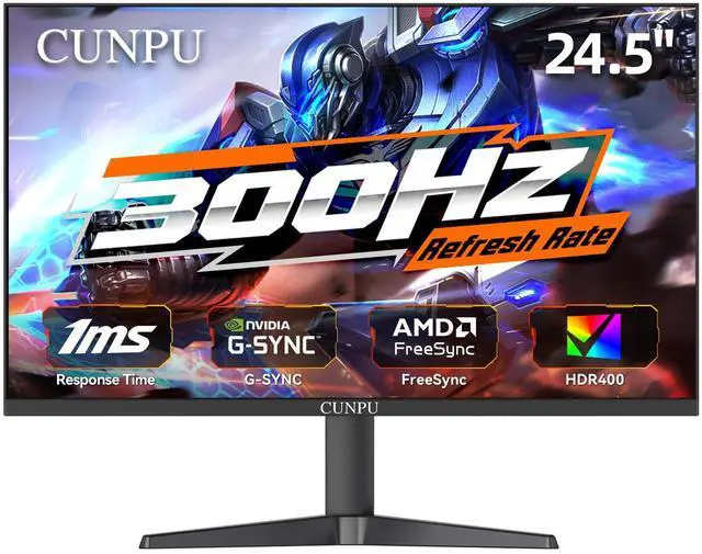 Main image of 24.5 Inch 1080P 300Hz Premium Gaming Monitor for FPS Gamers, AMD FreeSync & NVIDIA G-SYNC Compatible, 1ms MPRT VA Panel, HDR400, 100% sRGB, VESA 100x100mm