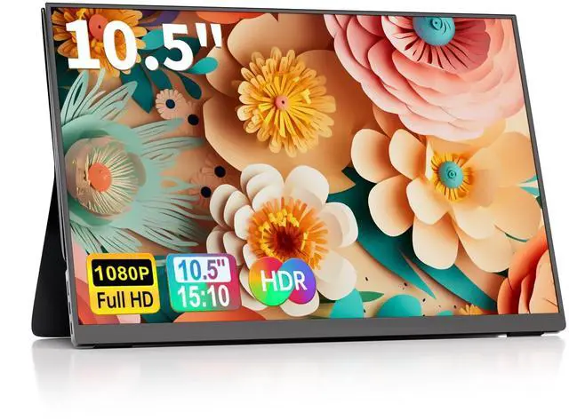 Main image of 10.5''Portable Monitor for latop,2K FHD 60HZ Laptop Monitor Screen,USB-C and HDMI Inputs, Ultra-Slim IPS Panel with HDR and Premium Smart Cover & Speakers for Laptop,PC,Phone,PS4/5,Switch,Mac,Xbox