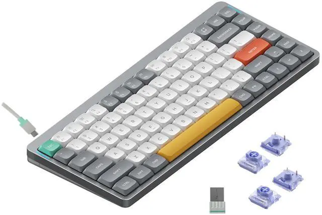 Main image of Air75 V2 Portable 75% Mechanical Keyboard,Wireless Keyboard,Supports Bluetooth/2.4G/USB-C RGB Gaming Keyboards,Compatible with Windows/Mac OS/Linux Systems Grey-Gateron Wisteria Switch