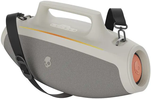 Main image of Barrel Bluetooth Boombox Speaker Water-Resistant Wireless Portable Speaker, with LED Lightshow Mode, 12 Hour Battery, Multi-Link, & USB-C & USB-A Output Charging (Bone)