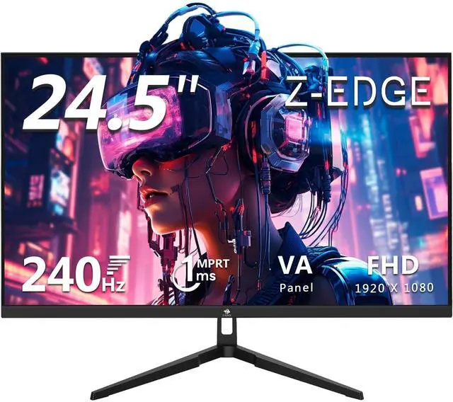 Main image of 24.5" Gaming Monitor 240Hz, Z-Edge UG25F FHD 1920x1080 Computer Monitor, 1ms Frameless LED, Contrast Ratio 5000:1