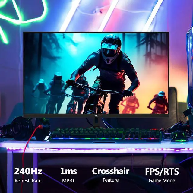 Alt view image 4 of 4 - 24.5" Gaming Monitor 240Hz, Z-Edge UG25F FHD 1920x1080 Computer Monitor, 1ms Frameless LED, Contrast Ratio 5000:1