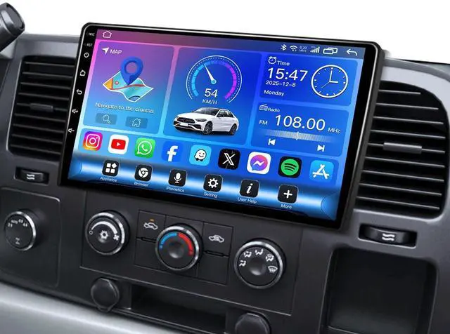 Main image of 8Core+4G RAM Car Radio for Chevy Silverado Tahoe 2007-2013 GMC Sierra with Android 15 Head Unit, QLED HD IPS Touch Screen, Wireless CarPlay Android Auto Bluetooth 5G WiFi GPS Navigation Backup Camera