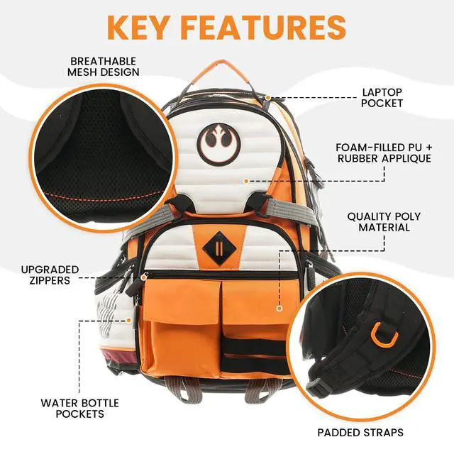 Alt view image 2 of 6 - Star Wars Episode IV A New Hope Rebel Alliance Adult Travel Backpack