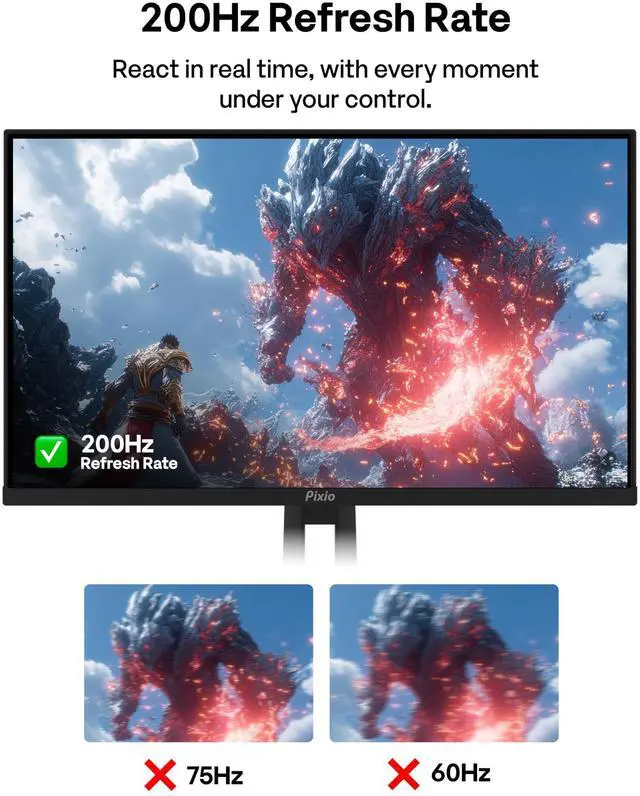 Alt view image 3 of 4 - PX248 PRO V2 24 inch 200Hz Refresh Rate FHD 1080p Resolution Fast IPS Panel 1ms GTG Response Time Gaming Monitor
