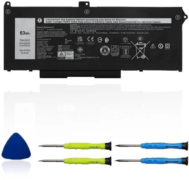 Main image of RJ40G 63Wh Laptop Battery Replacement for Dell Latitude 14 5420 Latitude 15 5520 Precision 15 3560 Series M033W P137G P104F P104F001 P104F002 075X16 1K2CF WY9DX 0WK3F1 0M3KCN 15.2V 3941mAh