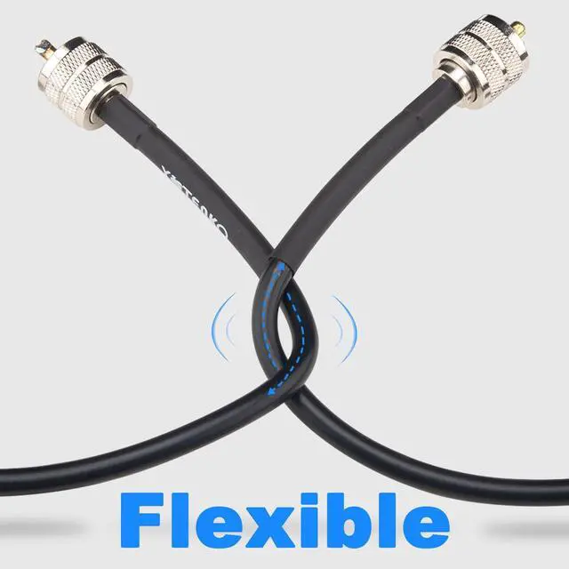 Alt view image 3 of 4 - RG8x Coaxial Cable 100ft, UHF PL259 Male to UHF SO239 Female Connector Cable 100 feet, 50 Ohm Antenna Coax Low Loss for CB Ham HF Radio