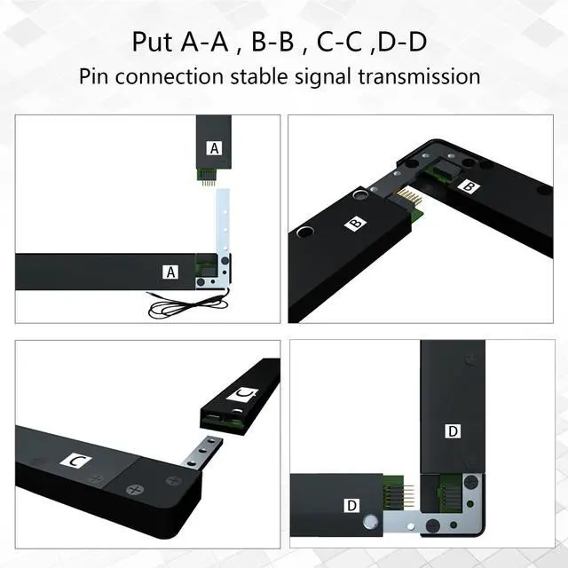 Alt view image 3 of 4 - 60 inch Infrared Touch Overlay 10 Points IR Touch Frame with USB Interface Free-Drive Plug and Play