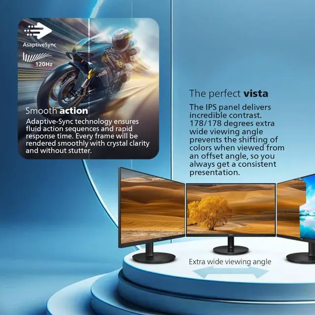 Alt view image 3 of 4 - 24E2N2100 24 inch IPS FHD (1920 x 1080) 120Hz Gaming Office Monitor, VESA, HDMI x1, VGA Port x1, Eye Care, 4 Year Advance Replacement
