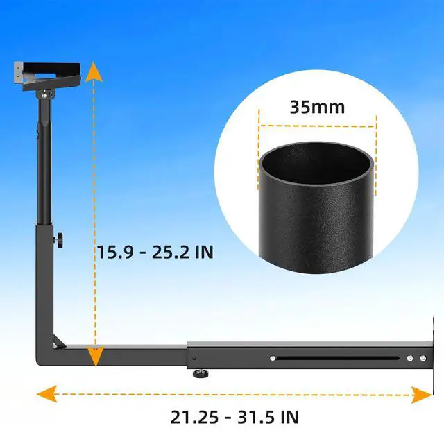 Alt view image 2 of 4 - Extra Long Mount for Starlink Standard 4/4X/Gen 3, Adjustable Long Wall Mounts for Starlink with Telescoping Support Arm, Rustproof, Weatherproof for Concrete/Wood Walls