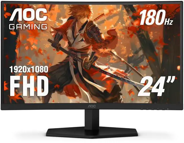 Main image of C24G42E 24" Curved 1500R Frameless Ultra-Fast Gaming Monitor, FHD 1080p, 180Hz 0.5ms MPRT, HDMI 2.0 x2, Display Port x1, HDR, Speakers 2W x2, 3-Year Zero-Bright-Dot