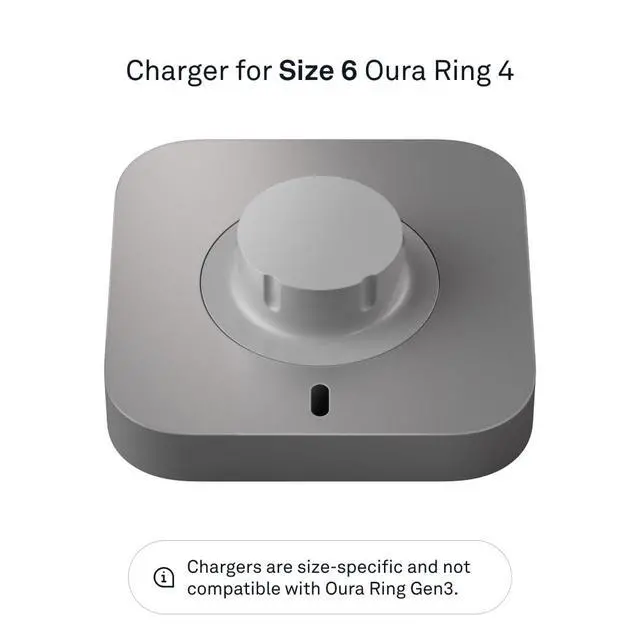 Alt view image 2 of 3 - Ring 4 Charger - Size 6 - Charging Dock and USB-C Cable - Charges Ring 4 up to 8 Days