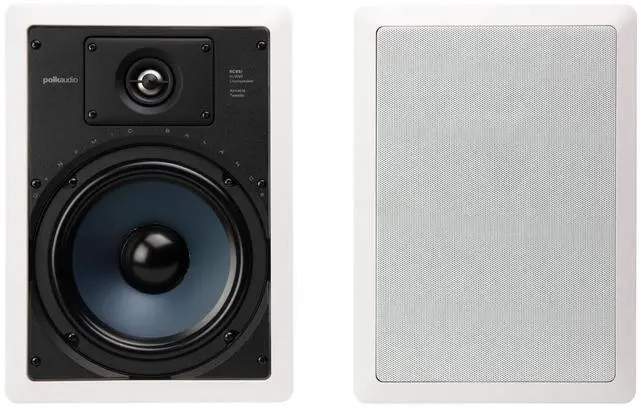 Main image of RC85i 2-Way Premium in-Wall 8" Rectangular Speakers, Perfect for Damp and Humid Indoor Placement - Bath, Kitchen, Covered Porches (White, Paintable Grille), 1 Pair